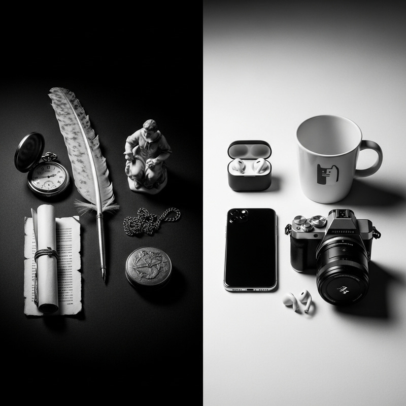 Antique Meets Modern: Chiaroscuro Balance Scale Art Antique Meets Modern: Chiaroscuro Balance Scale Art