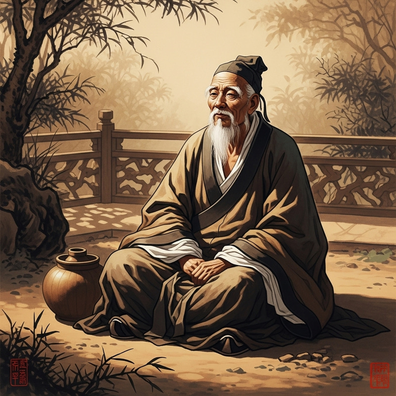 Wise Sage in Serene Garden | Profound Wisdom & Tranquility Wise Sage in Serene Garden | Profound Wisdom & Tranquility