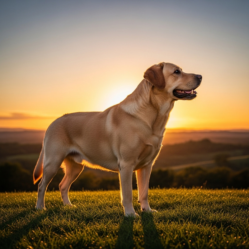 Cute Labrador Dog Enjoying Nature