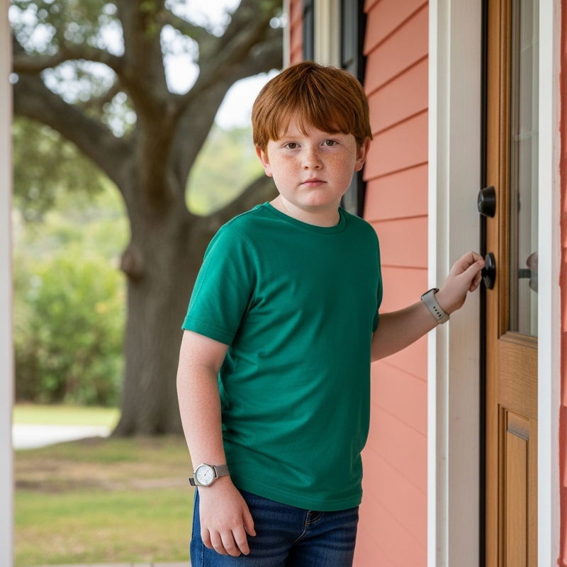 Curious Child Knocking at a Door Curious Child Knocking at a Door