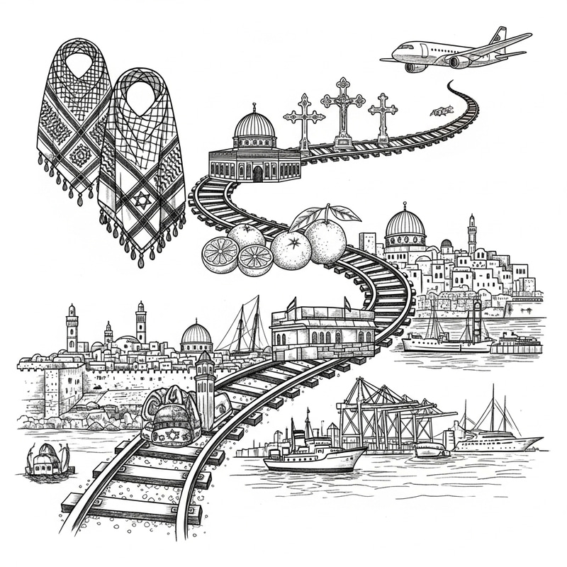 Black Ink Collage: Palestinian Cultural Connections Black Ink Collage: Palestinian Cultural Connections