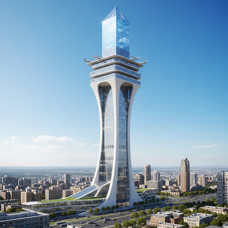 Innovative Skyscraper with Extended Spaces | Flight Parking