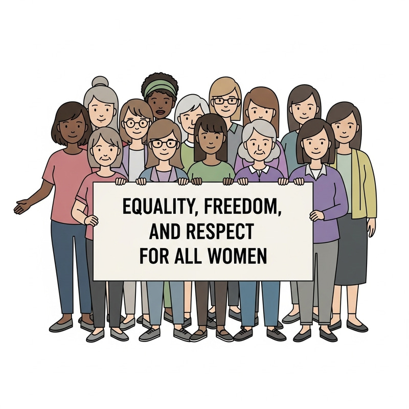 Empowering Women: Cartoon Slogan for Equality