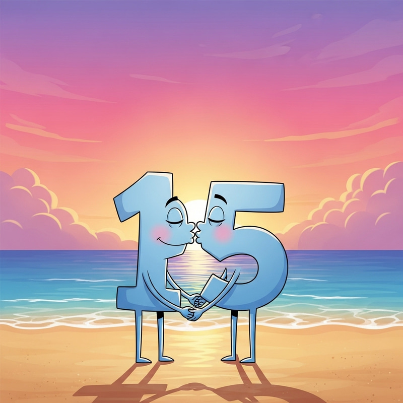 Romantic Digit 15 Couple Kissing on Beach at Sunset Romantic Digit 15 Couple Kissing on Beach at Sunset
