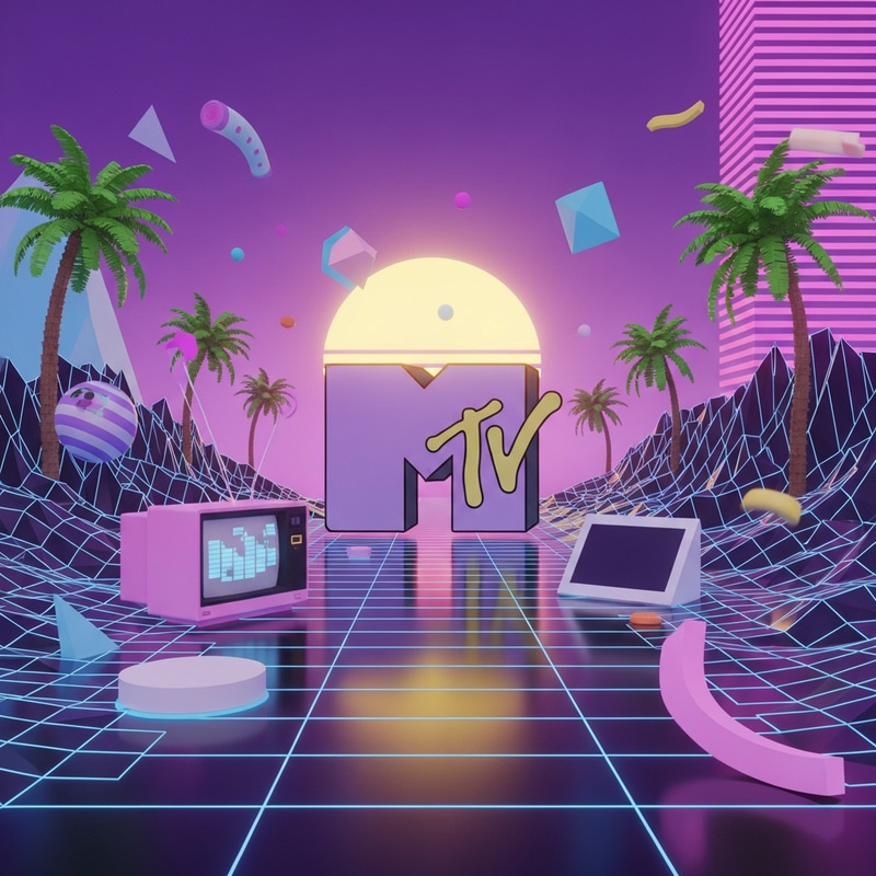 Vaporwave Aesthetic & MTV Style Art