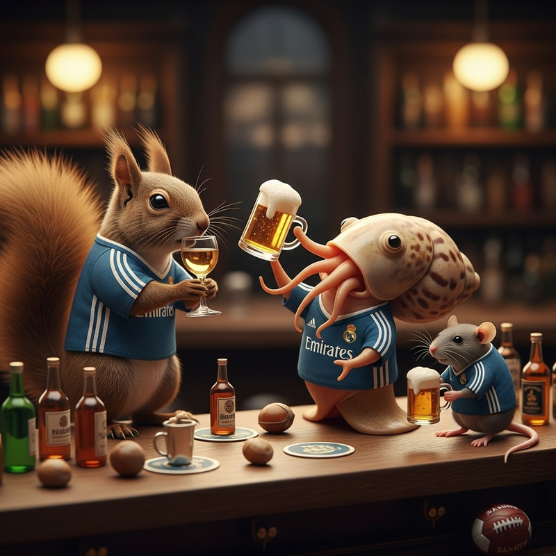 Madrid Bar Scene: Squirrel, Mollusk, and Rat Post Soccer Match Drinks Madrid Bar Scene: Squirrel, Mollusk, and Rat Post Soccer Match Drinks