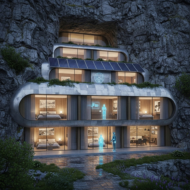 Futuristic Traditional Mountain Hotel