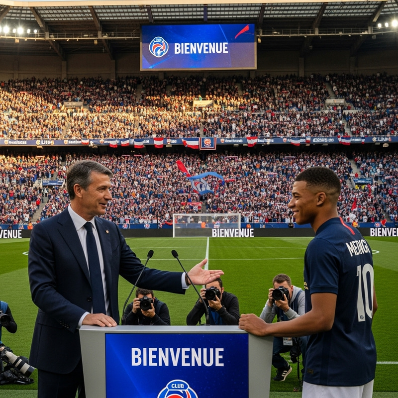 Real Madrid President Unveils Kylian Mbappe at Packed Santiago Bernabeu Stadium Real Madrid President Unveils Kylian Mbappe at Packed Santiago Bernabeu Stadium