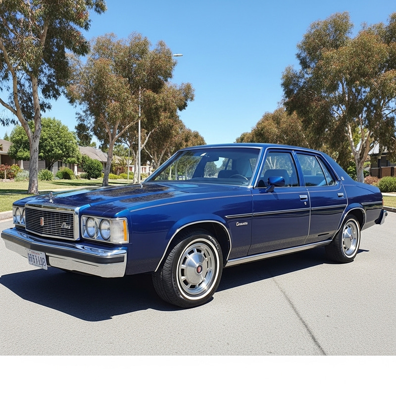 Classic Deep Blue Sedan Car Photo