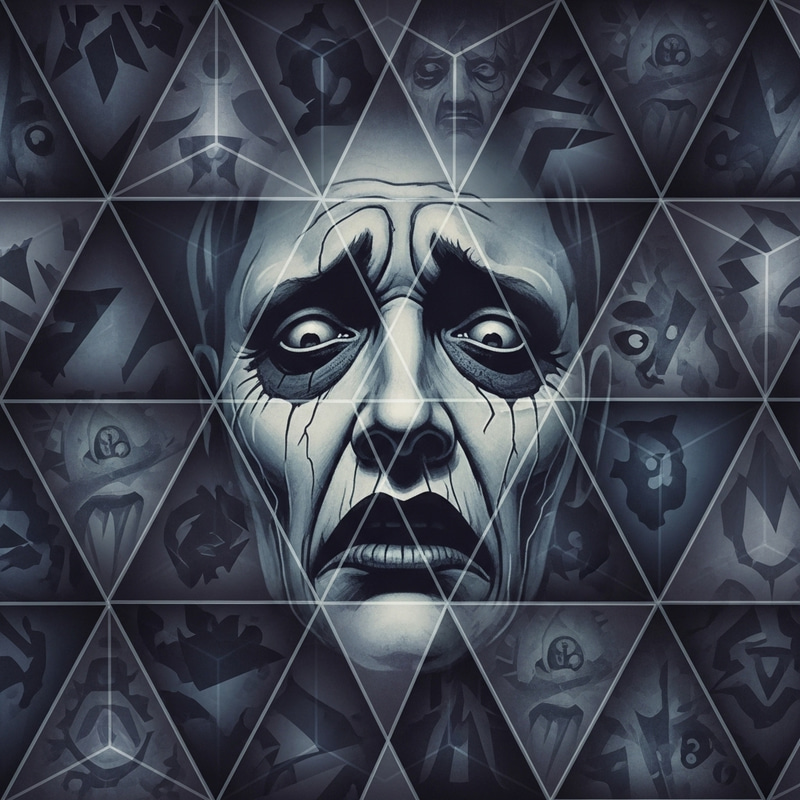 Disturbed Geometric Triangle Design with Subtle Image Element Disturbed Geometric Triangle Design with Subtle Image Element