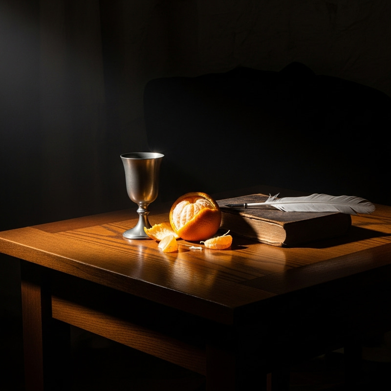 Artfully Rendered Chiaroscuro Table Photo