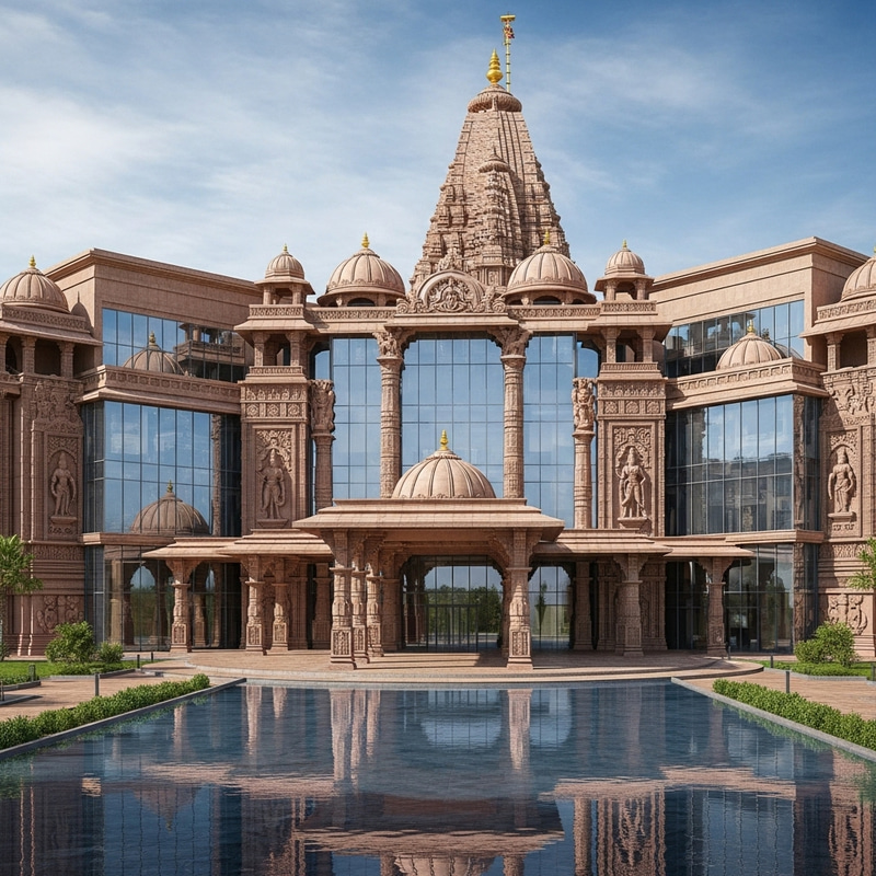 Hindu Contemporary Convention Center Design | Architecture Render Hindu Contemporary Convention Center Design | Architecture Render