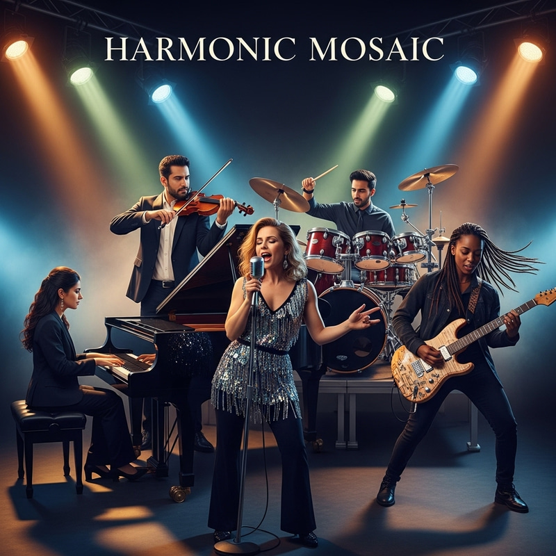 Diverse Musicians Band with Singer, Violinist, Guitarist & More