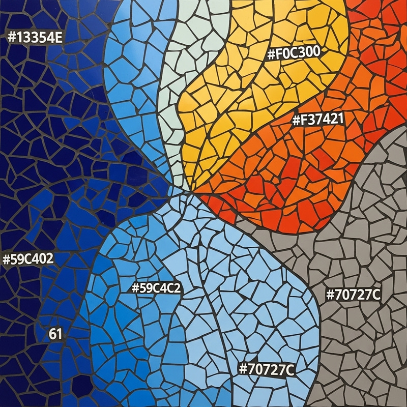 Stunning Mosaic Design in Five Colors Stunning Mosaic Design in Five Colors