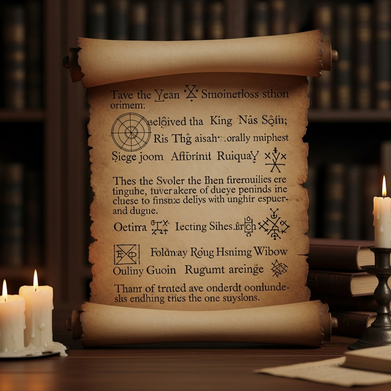 Wisdom from Ancient Scroll | Hand-Drawn Symbols & Aged Ink