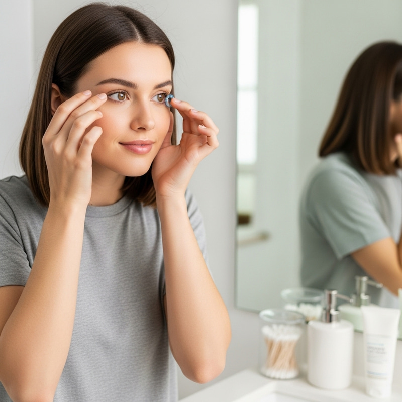 Young Woman with Blue Contact Lens | Stunning Smile