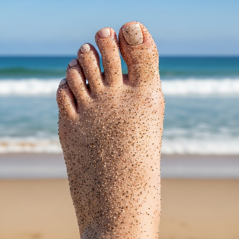 Beautifully Maintained Foot on Tranquil Beach Beautifully Maintained Foot on Tranquil Beach