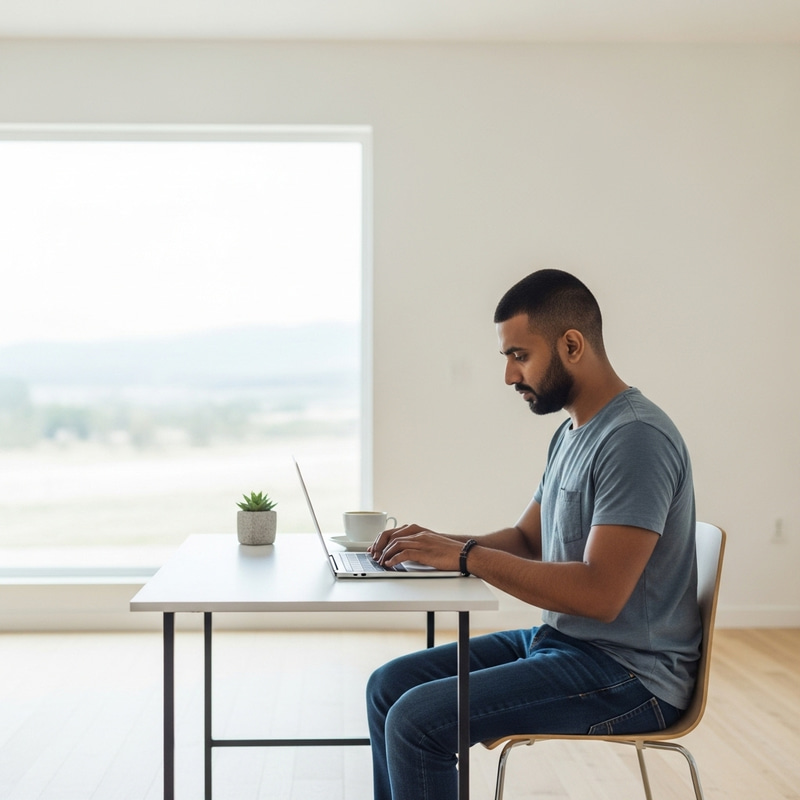 Digital Nomad Embracing Minimalist Lifestyle