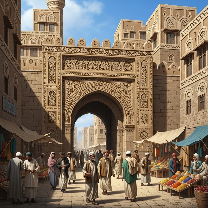 Bab al-Yemen, Historic Gateway in Sana'a, Yemen Bab al-Yemen, Historic Gateway in Sana'a, Yemen