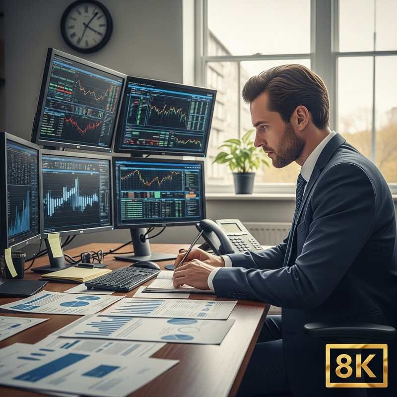 Boss in Suit: Realistic 8K Finance Setting Boss in Suit: Realistic 8K Finance Setting