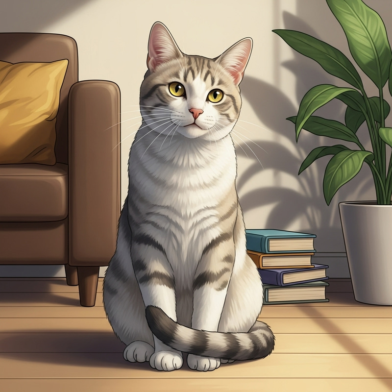 Charming Cat with Bright Yellow Eyes Charming Cat with Bright Yellow Eyes