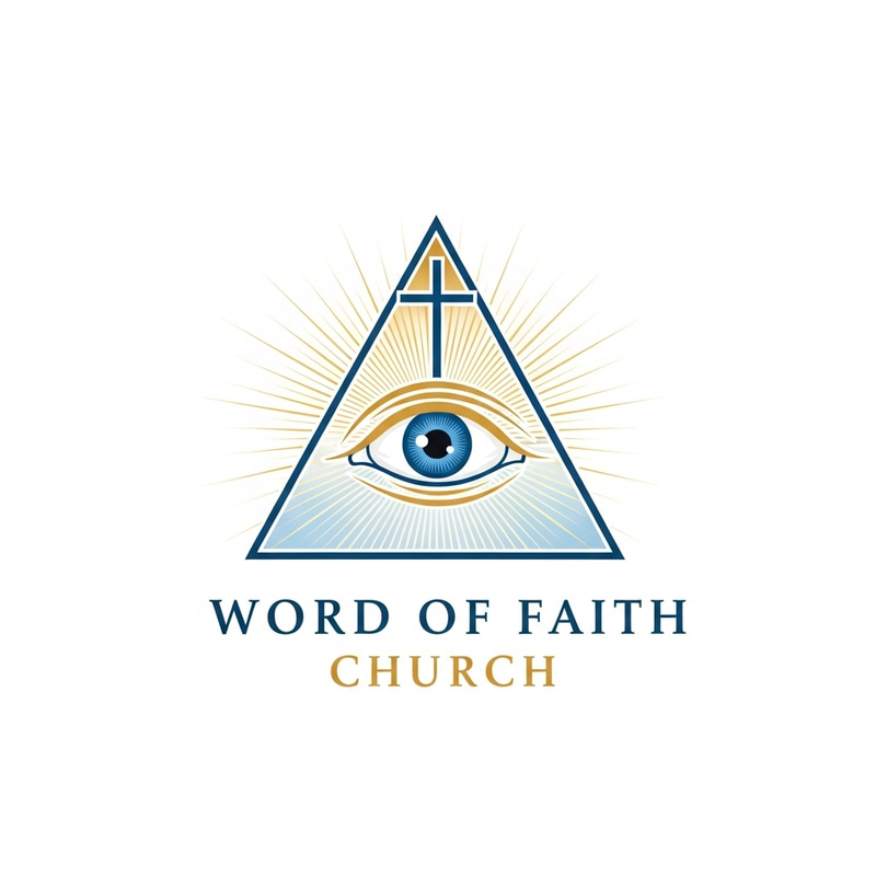 Symbolic Logo: Eye of God & Cross for Word of Faith Church Symbolic Logo: Eye of God & Cross for Word of Faith Church