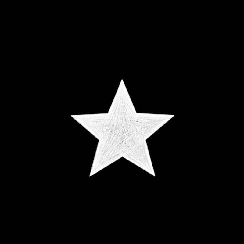White Star on Black Background - Pencil Drawing Art White Star on Black Background - Pencil Drawing Art