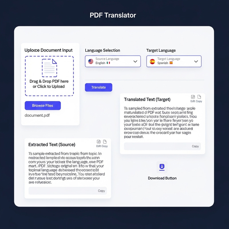 PDF Text Translator Dashboard Generator PDF Text Translator Dashboard Generator