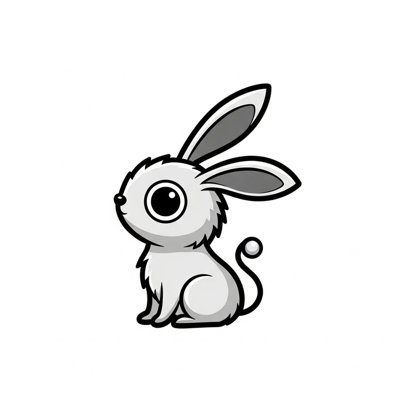 Cute Monochromatic Magical Creature Logo Cute Monochromatic Magical Creature Logo