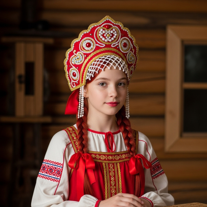 Red-haired Slavic Girl in Kokoshnik | Russian Heritage Red-haired Slavic Girl in Kokoshnik | Russian Heritage