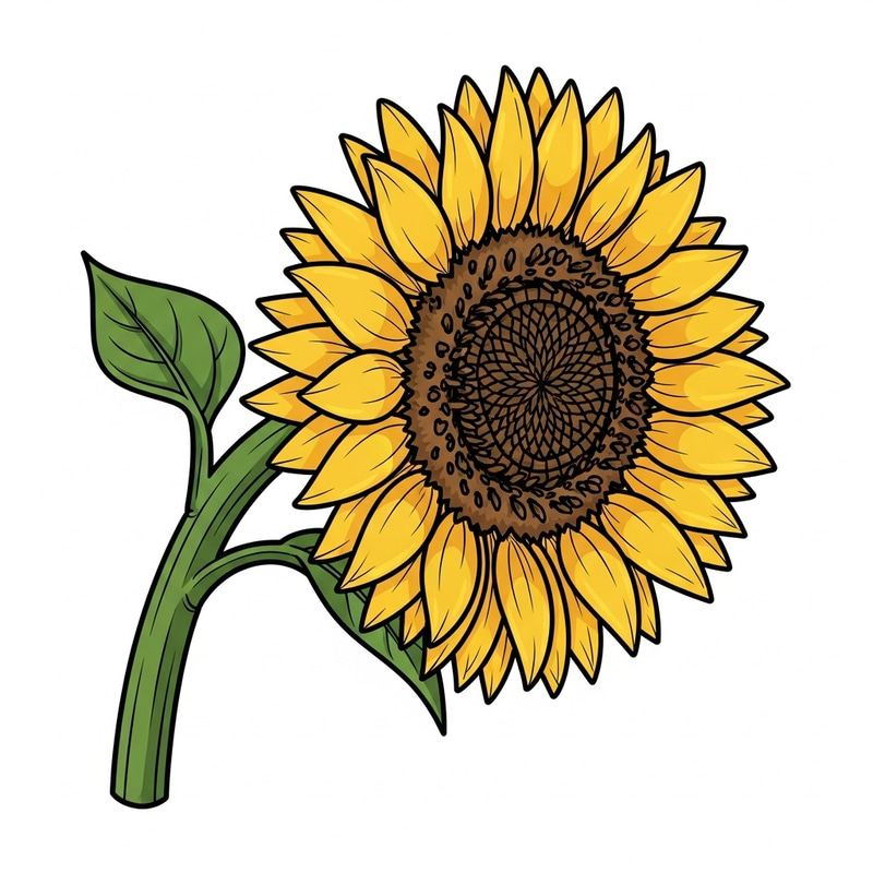 Detailed Sunflower Icon - Bold & Vibrant Image | Icone Sunflower