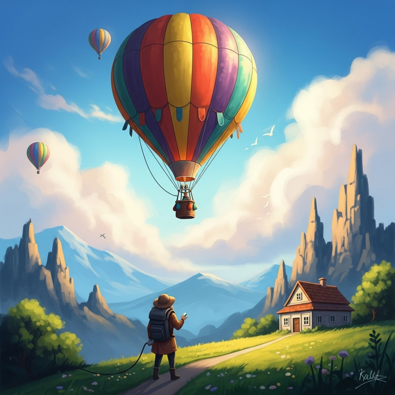 Dreamlike Hot Air Balloon Exploration | Vibrant Adventure Joy Dreamlike Hot Air Balloon Exploration | Vibrant Adventure Joy