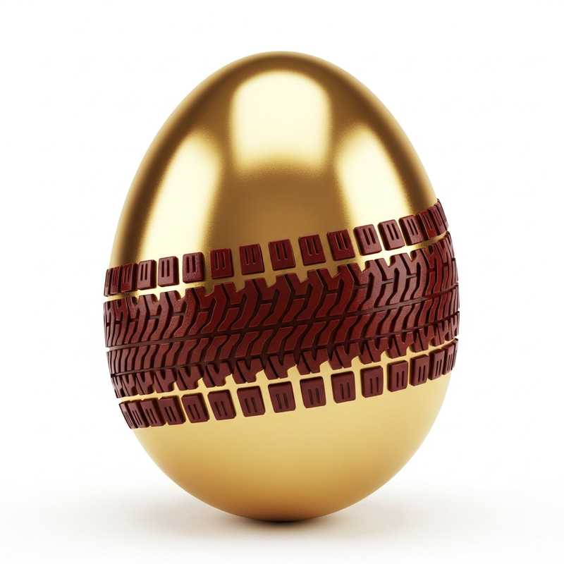 Golden Easter Egg with Dark Red Zigzag Pattern - Shiny Metallic Style Golden Easter Egg with Dark Red Zigzag Pattern - Shiny Metallic Style