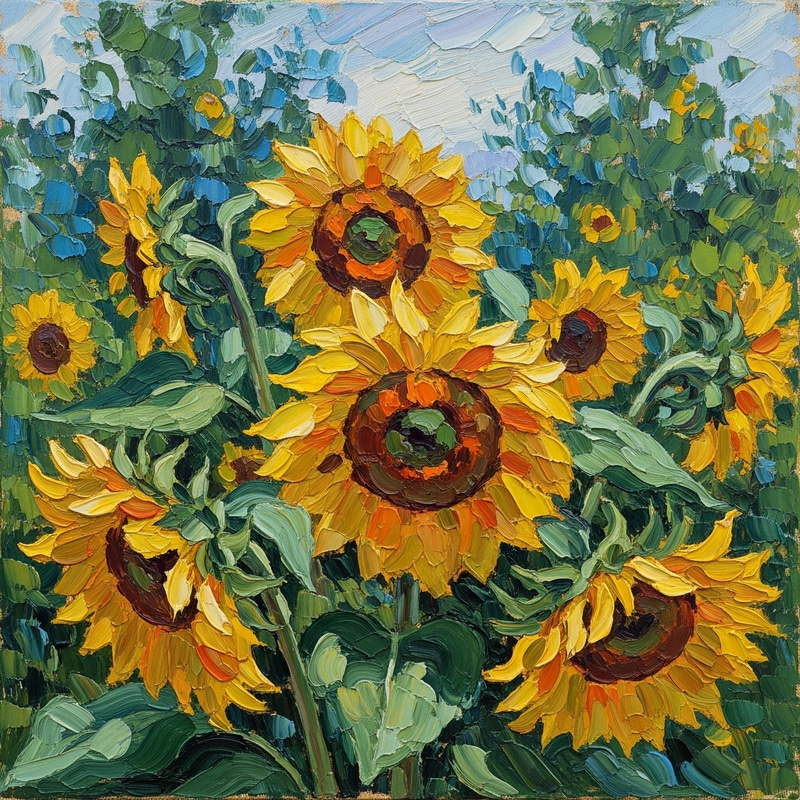 Impressionist Sunflower Painting - Capturing Natural Light