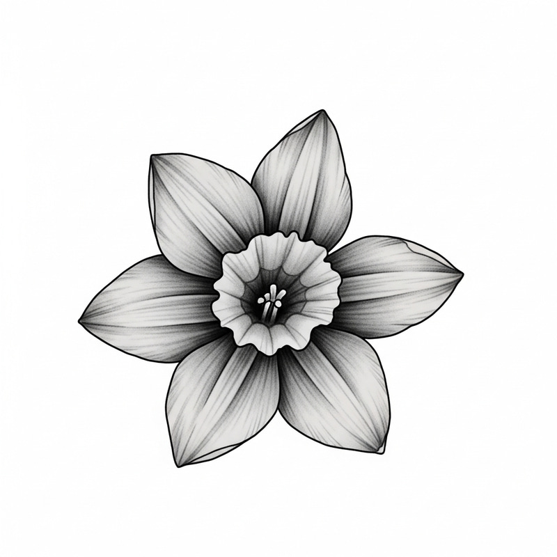 Minimalist Narcissus Flower Tattoo - Simple & Elegant Design