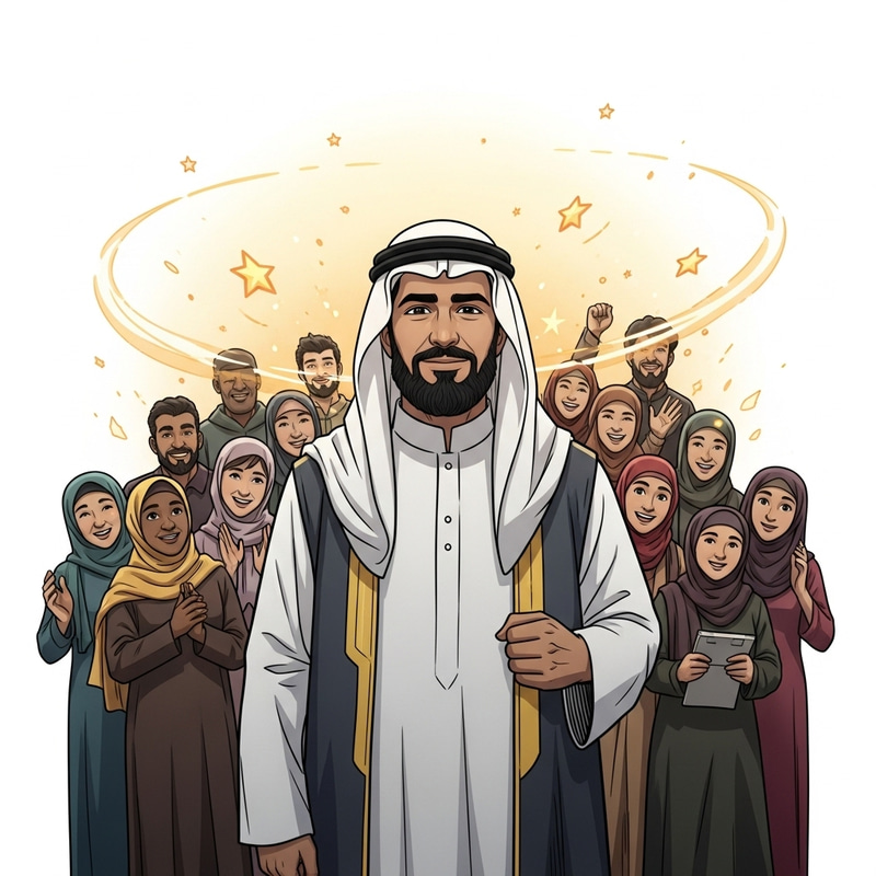 Inspirational Middle Eastern Hero Illuminated by Stars Inspirational Middle Eastern Hero Illuminated by Stars