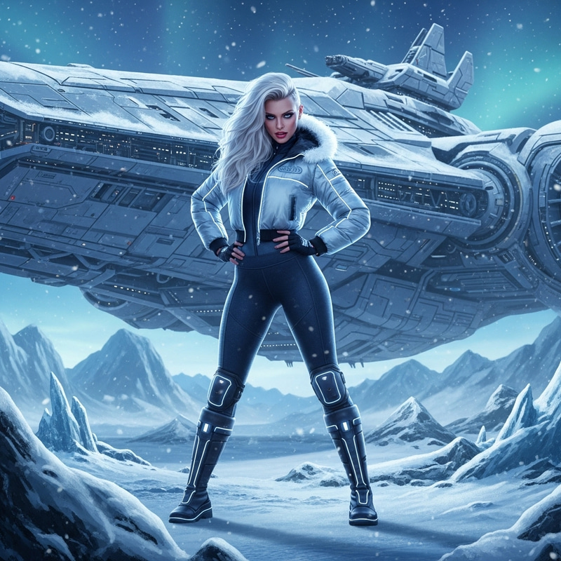 Number Six in Futuristic Winter Style | Sci-Fi Art Number Six in Futuristic Winter Style | Sci-Fi Art