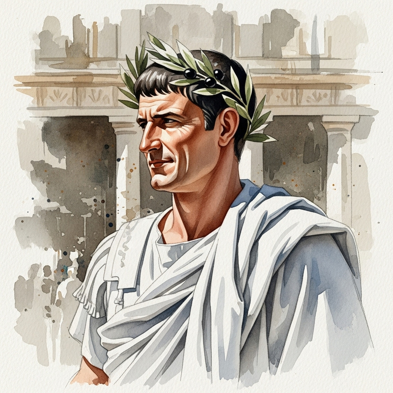 Julius Caesar Watercolor Portrait Julius Caesar Watercolor Portrait