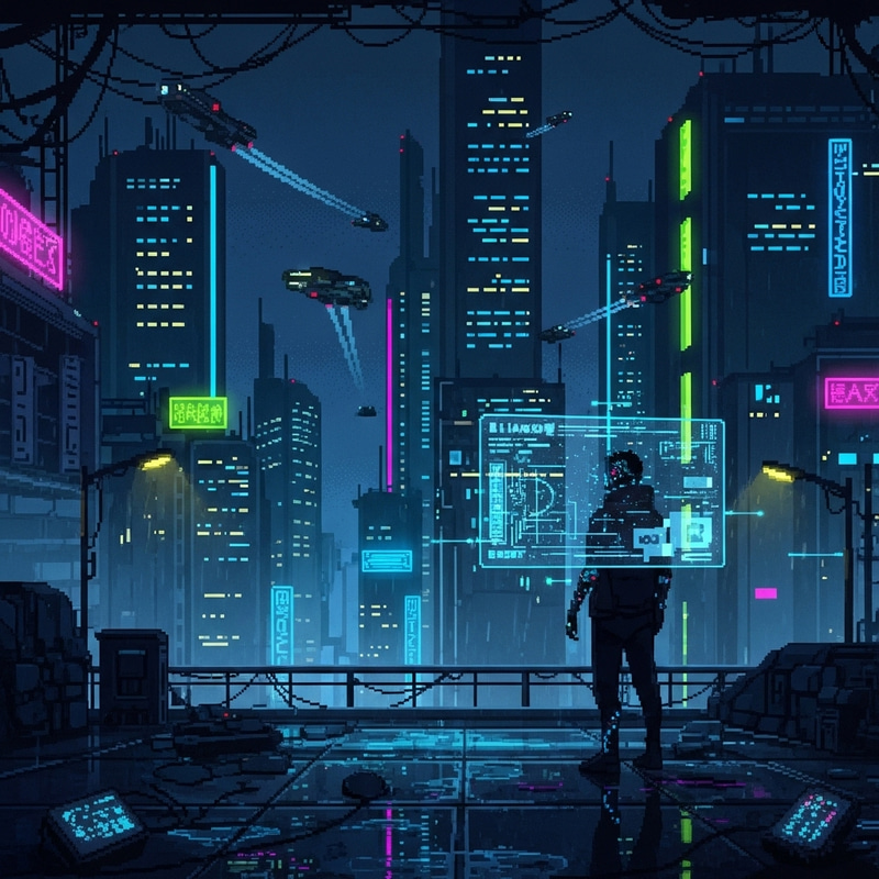 Cyberpunk Night Pixel Art for Video Games Cyberpunk Night Pixel Art for Video Games