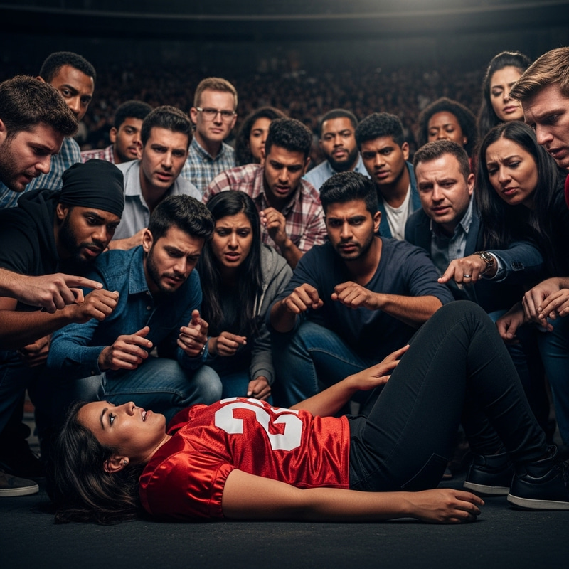 Dramatic Sports Moment: Football Player's Fall