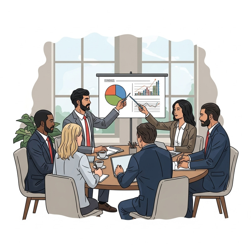 International Business Collaboration in Modern Office Environment