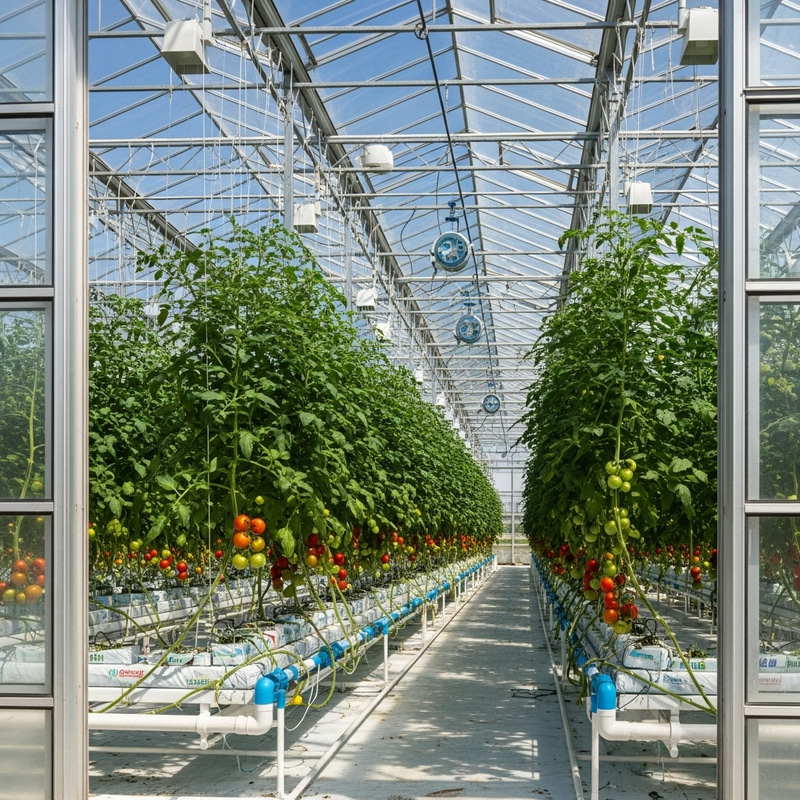 Hydroponic Tomato Cultivation in a Sunlit Greenhouse Hydroponic Tomato Cultivation in a Sunlit Greenhouse
