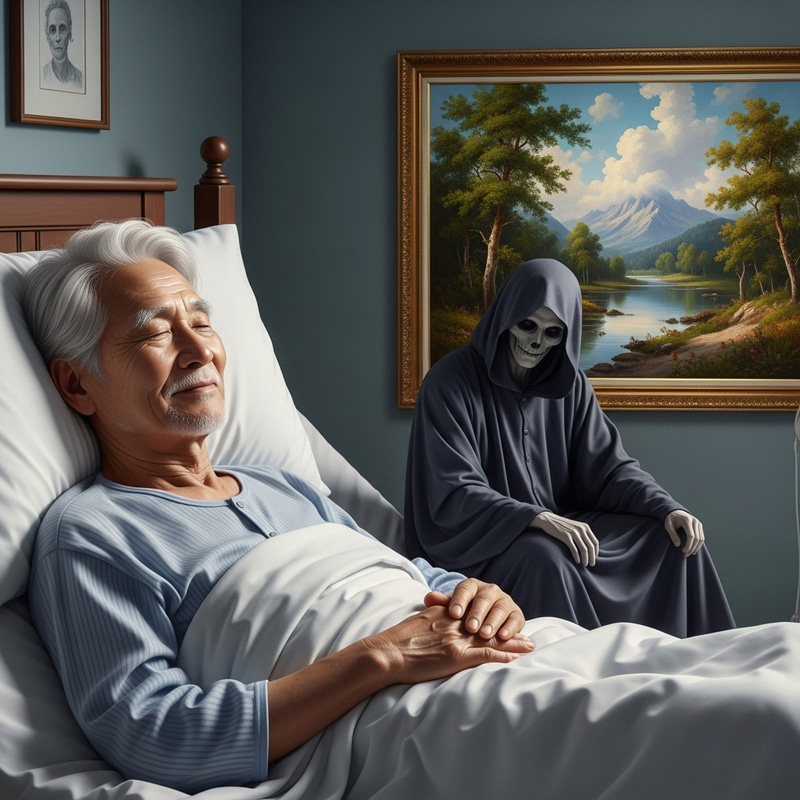 Man Embraces Death in Tranquil Setting