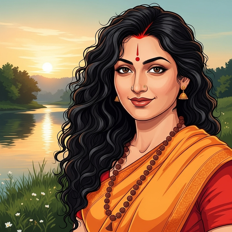 Graceful Woman of Uttar Pradesh - Tranquil Beauty Captured