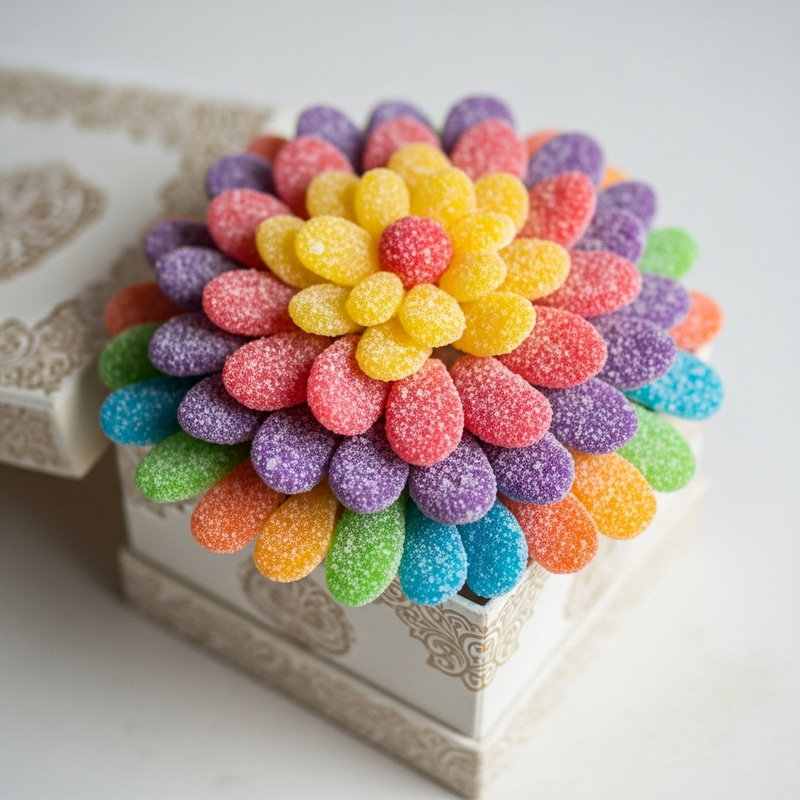 Candy Flower in Box - Sweet Blossom Crafted with Pastillas