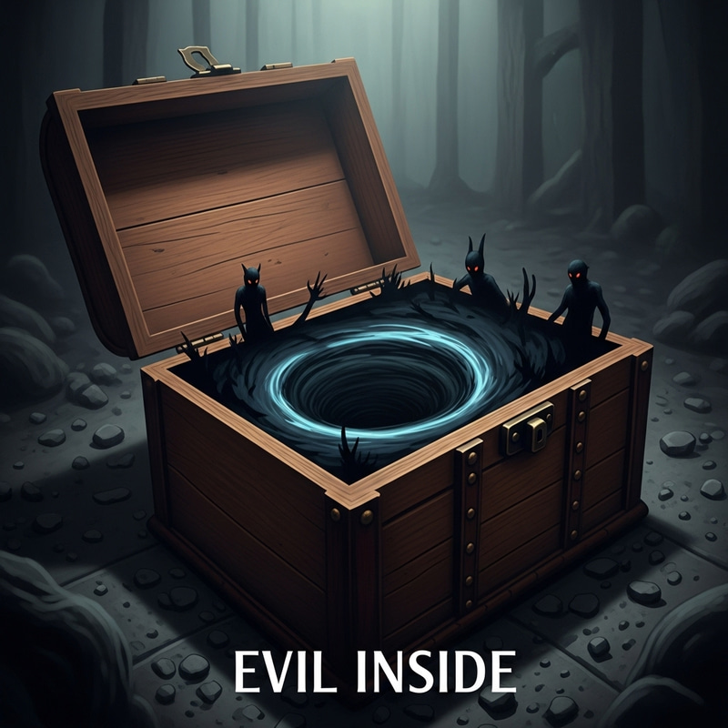 Evil Inside: Sinister Vortex in Antique Wooden Box Evil Inside: Sinister Vortex in Antique Wooden Box