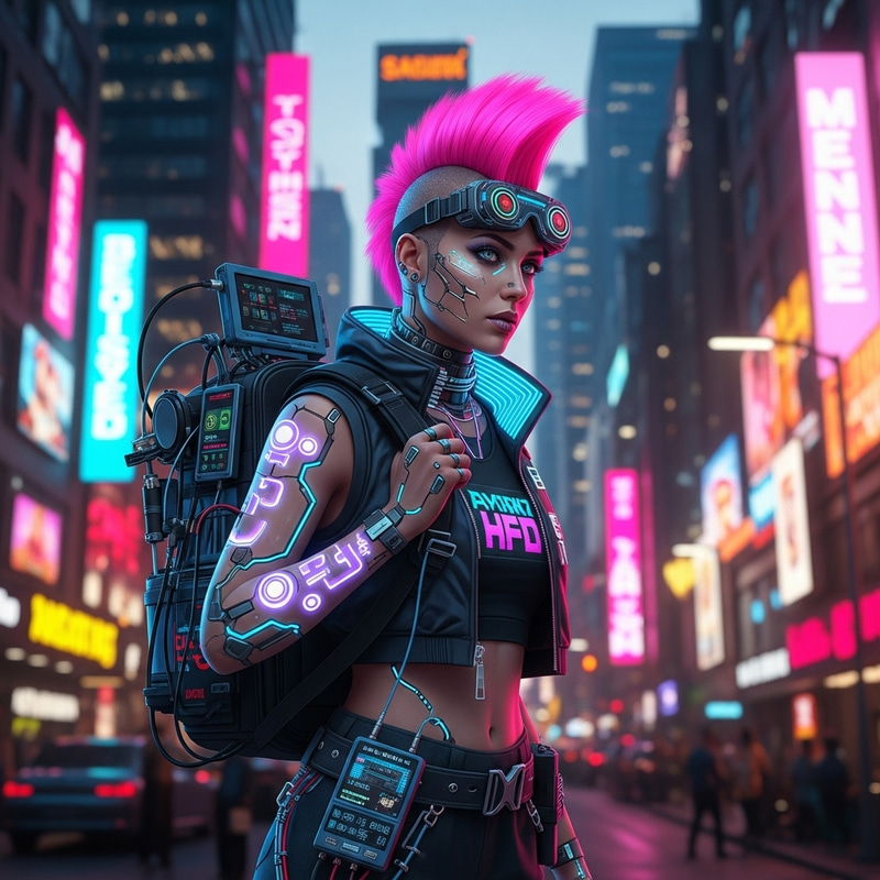 Cyberpunk Girl: Embrace the Neon Future Cyberpunk Girl: Embrace the Neon Future