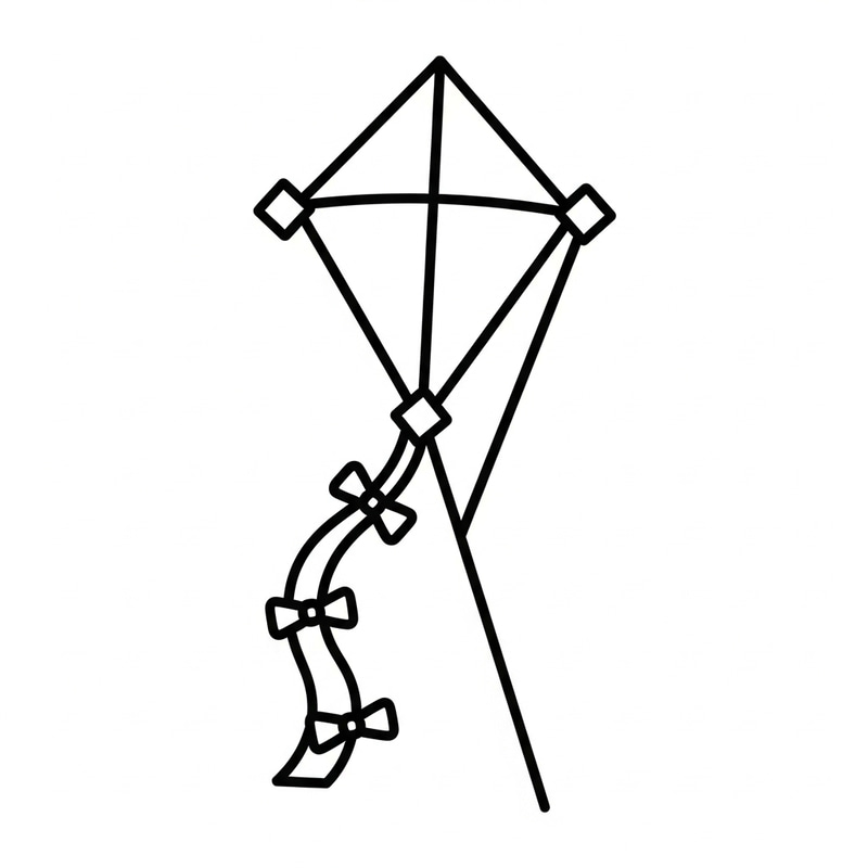 Simple Kite Coloring Page for Toddlers