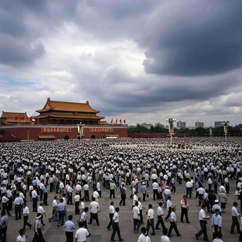 Tiananmen Square June 4, 1989 Historical Scene