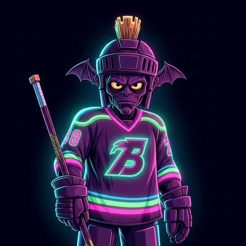 Neon Martian Character Ice Hockey Jersey | Unique Martian Illustration